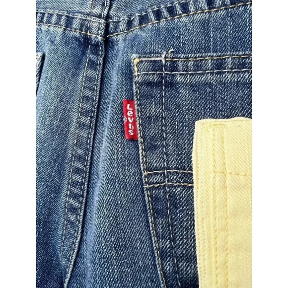 Levi’s 505 upcycled cutoff patchwork denim shorts, size 27. - Picture 7 of 10